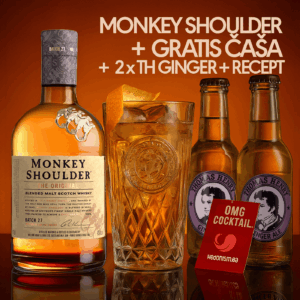 Whiskey Monkey Shoulder 0.7l + čaša + 2X Thomas Henry ginger + recept za OMG koktel