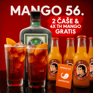 Akcija! Mango 56- Jägermeister 1,75L + 4 TH Mango & 2 čaše na dar