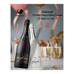 Akcija Black&White! 2x pjenušac Freixenet + 2 čaše na dar