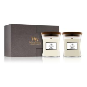 Svijeće Woodwick Fireside & Linen Gift Set Medium 2/1