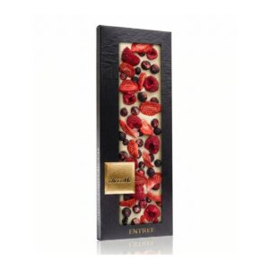 Čokolada Chocome Entree bijela čokolada, liofilizirane jagode, crne ribizle i maline 110g (G106)