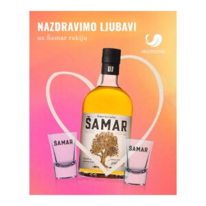 Rakija Šamar 0,7L + 2 čaše na dar